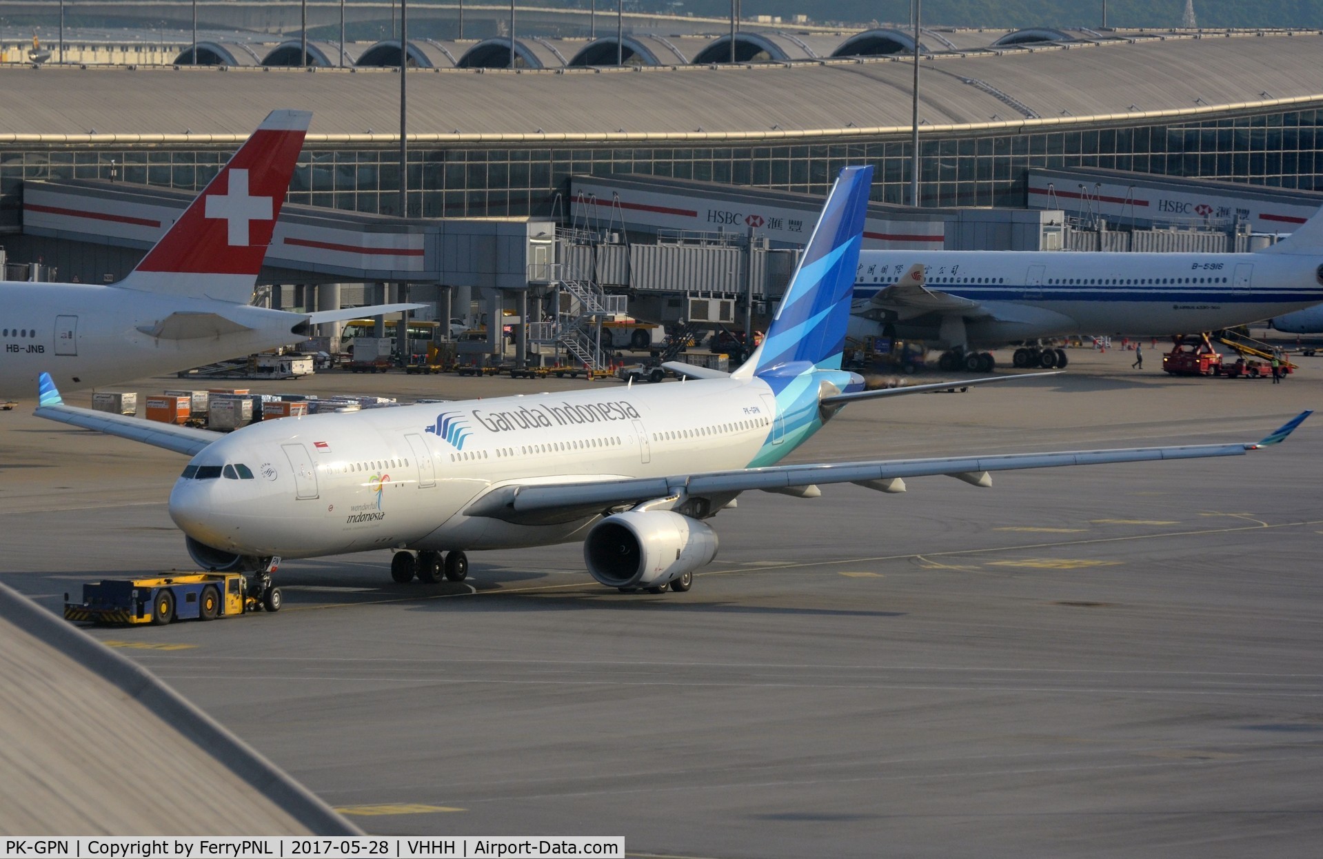PK-GPN, 2011 Airbus A330-243 C/N 1261, Garuda A332 pushed back.