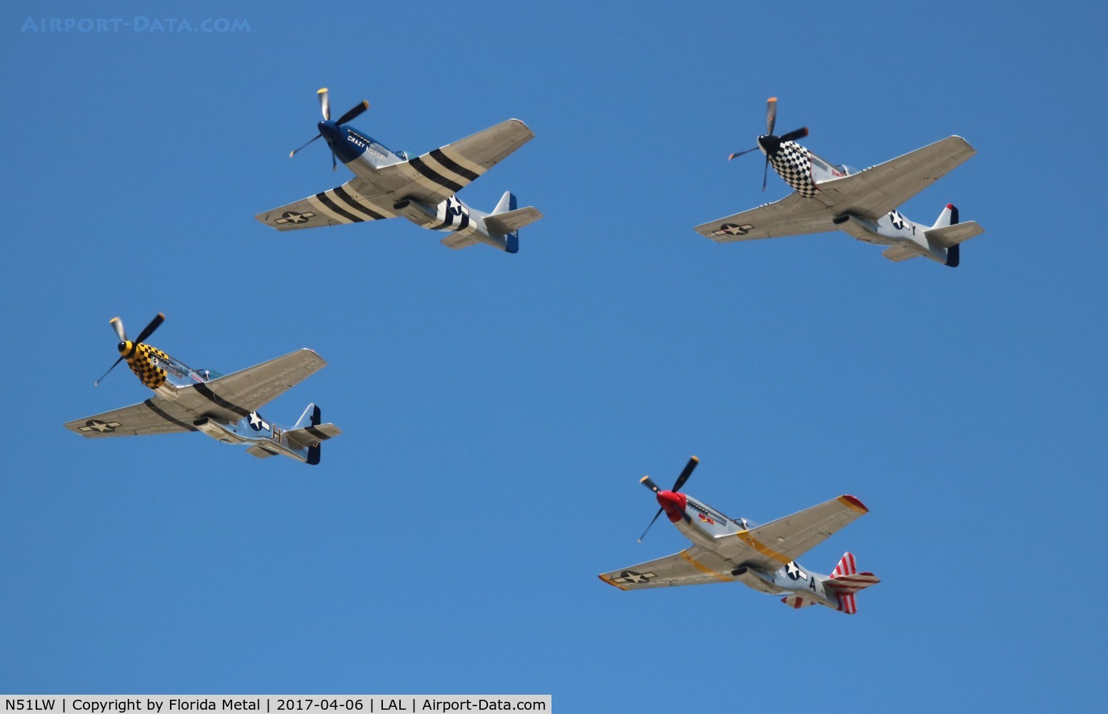 N51LW, 1962 North American P-51D Mustang C/N 122-41037, Little With with 3 others