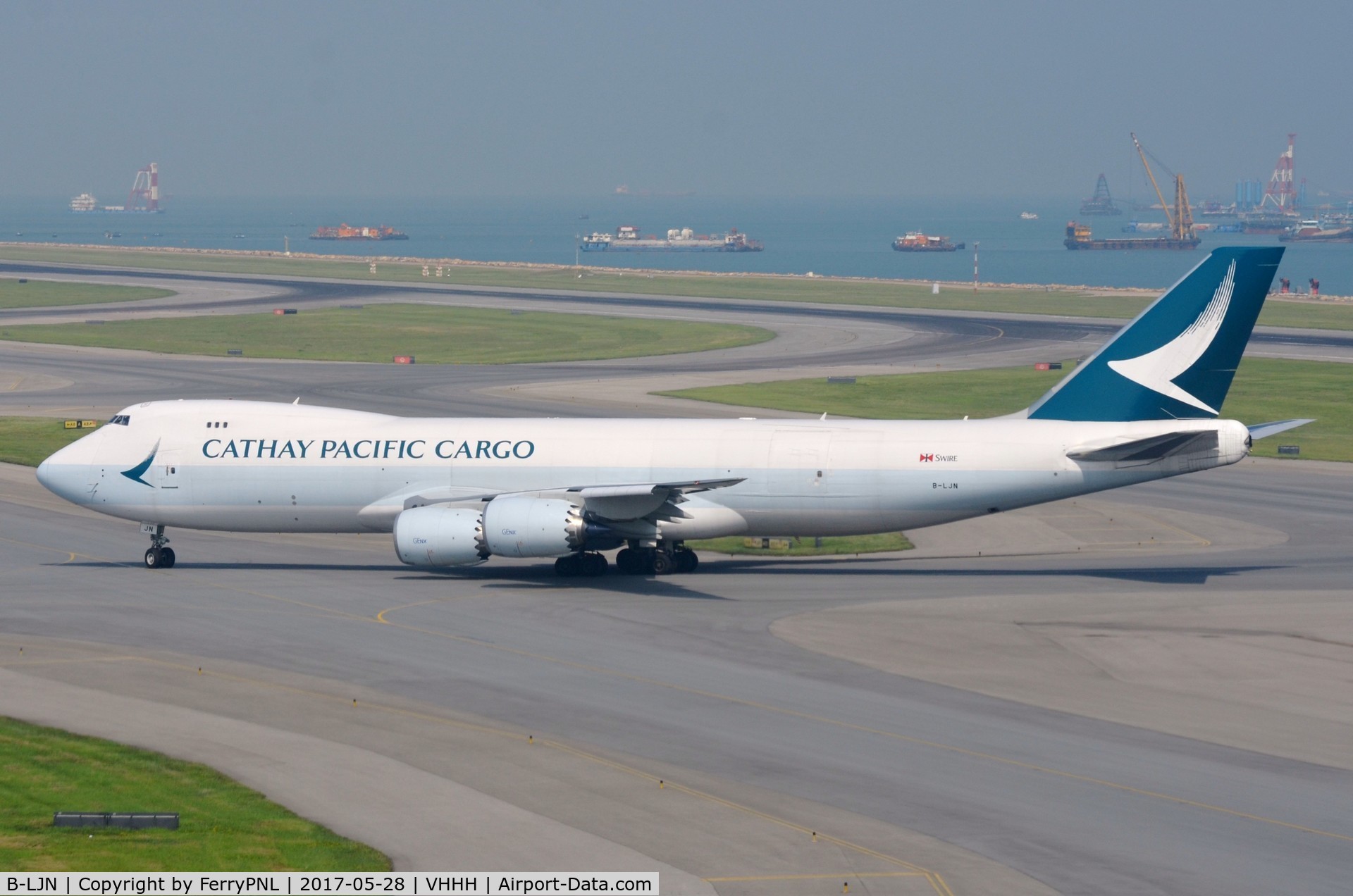B-LJN, 2016 Boeing 747-867F/SCD C/N 62823, Cathay Cargo B748F arrived at its base.