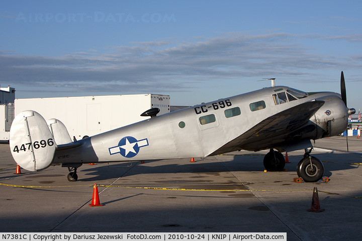 N7381C, 1944 Beech C18S C/N 8104, Beech C-18S CN 8104, N7381C