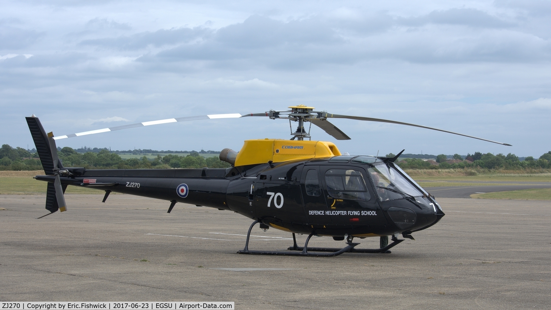 ZJ270, 1997 Eurocopter AS-350BB Squirrel HT1 Ecureuil C/N 3000, 3. ZJ270 'dropping in' on The Imperial War Museum, Duxford, Cambridgeshire, June, 2017.