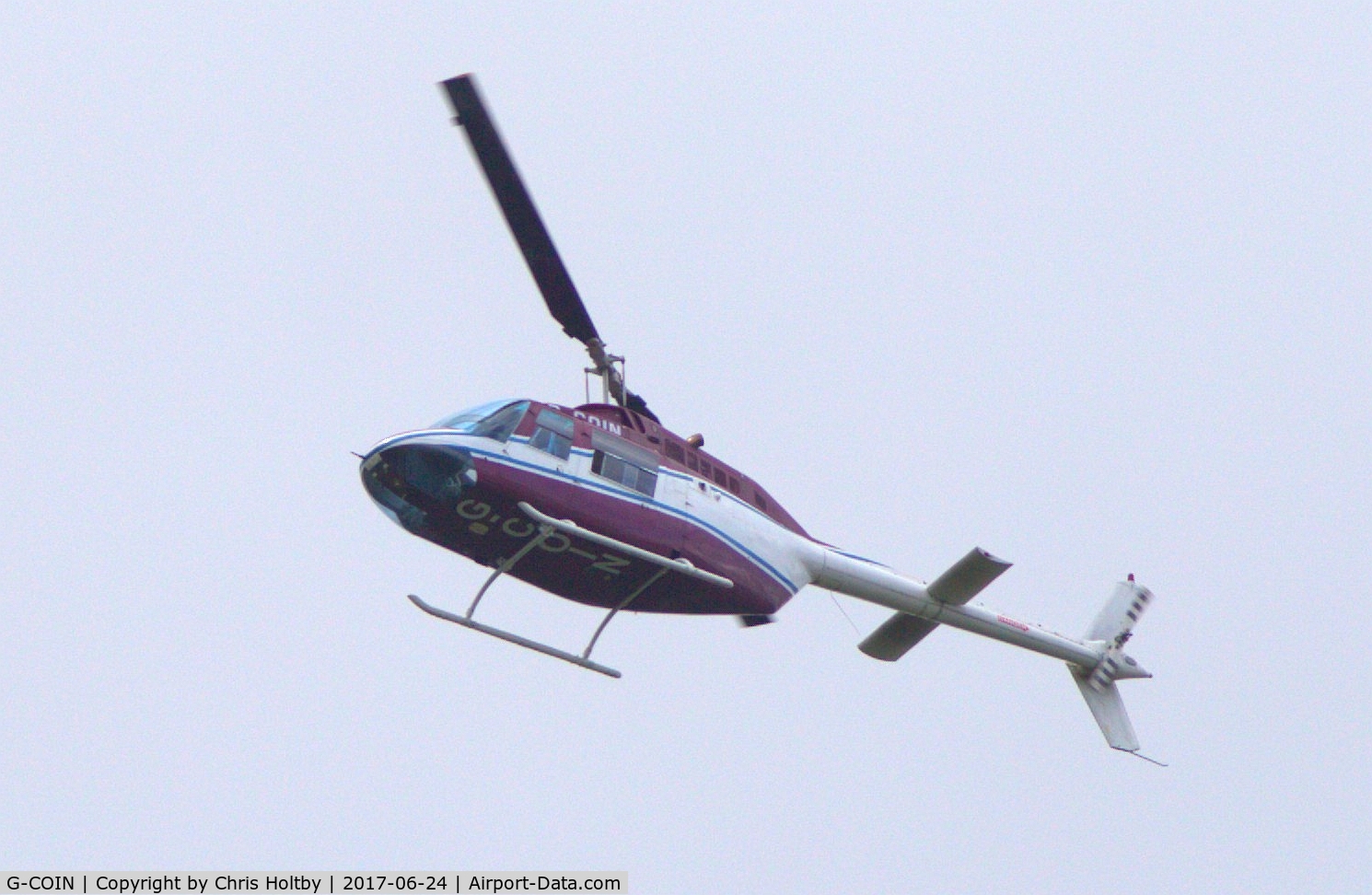 G-COIN, 1972 Bell 206B JetRanger II C/N 897, Over King Meads, Ware, Herts.