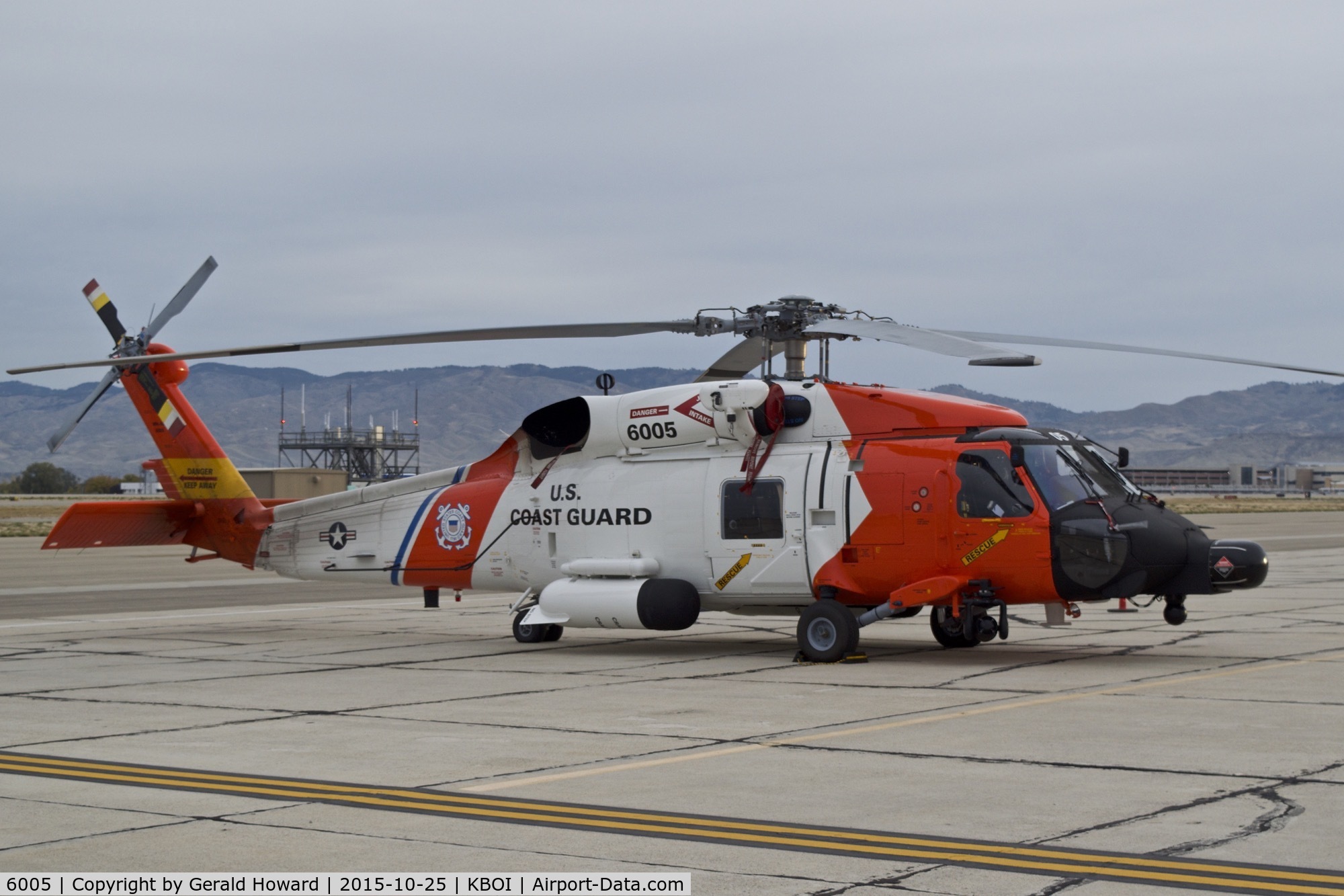 6005, Sikorsky MH-60T Jayhawk C/N 70.0655, Parked on south GA ramp.