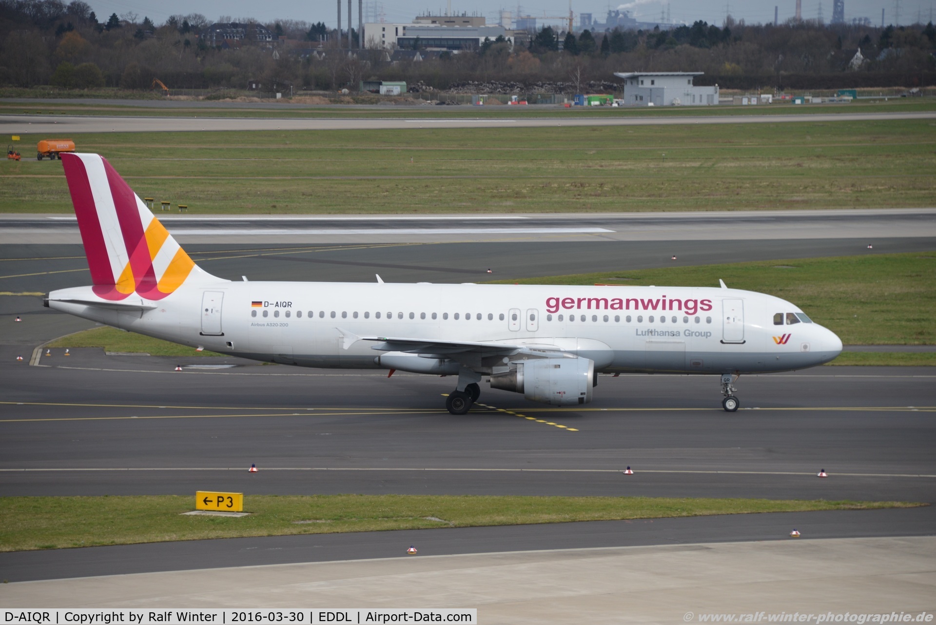 D-AIQR, 1992 Airbus A320-211 C/N 382, Airbus A320-211 - 4U GWI Germanwings ex. Lufthansa 'Lahr Schwarzwald' - 382 - D-AIQR - 30.03.2016 - DUS