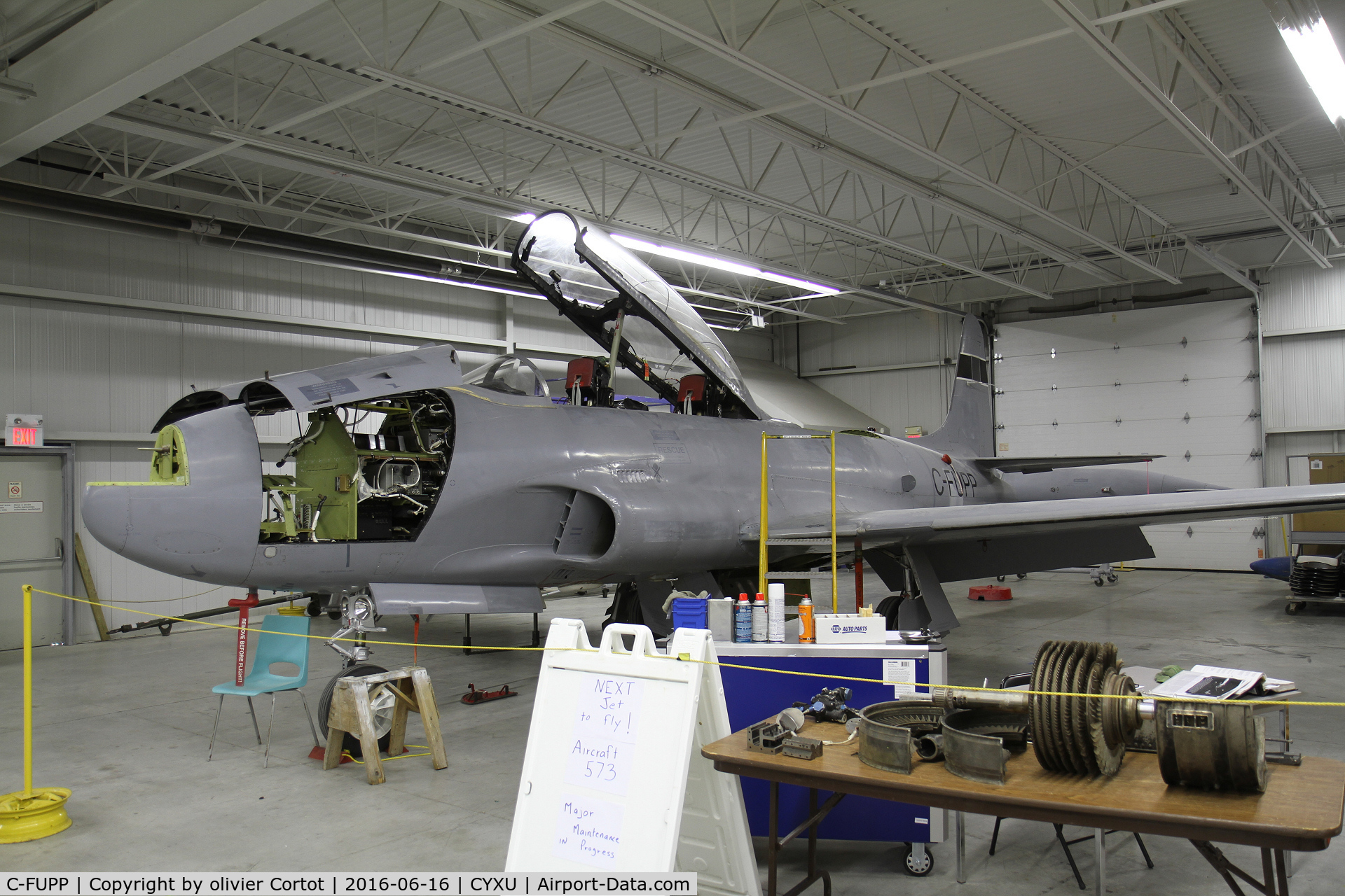 C-FUPP, 1957 Canadair T-33AN Silver Star 3 C/N T33-573, London jet museum