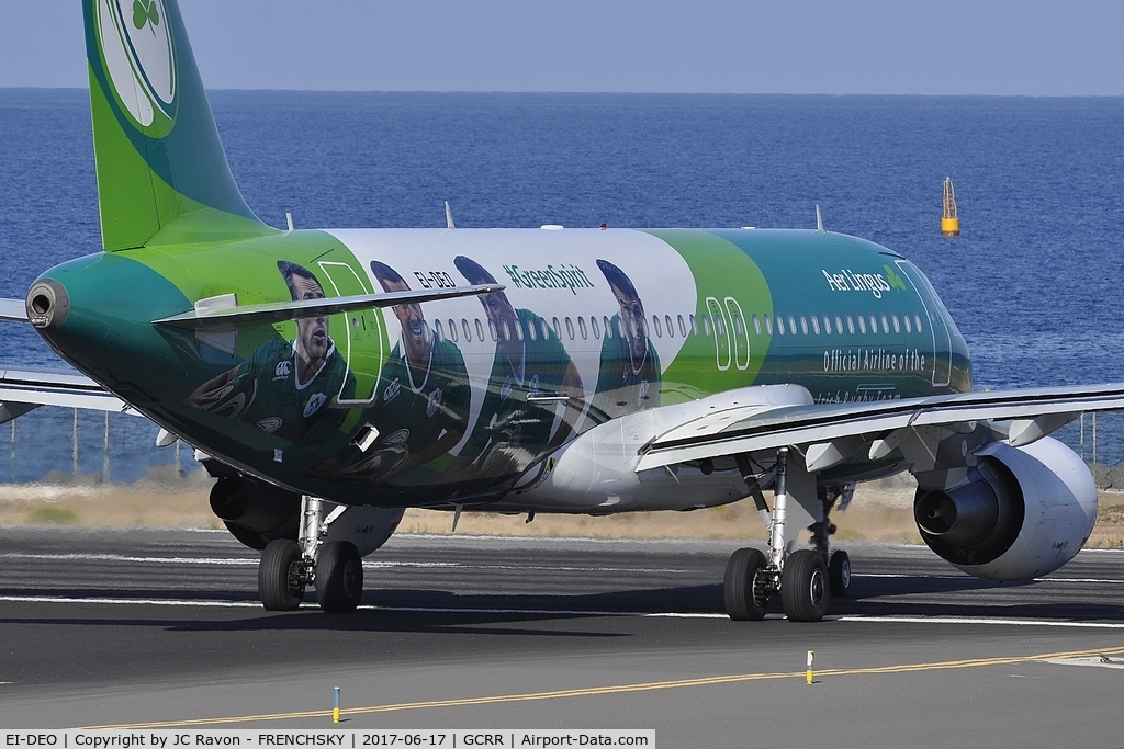 EI-DEO, 2005 Airbus A320-214 C/N 2486, Aer Lingus (Irish Rugby Team Livery) departure to Dublin