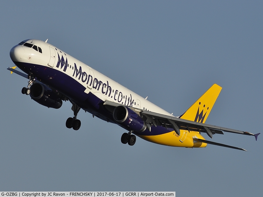 G-OZBG, 2003 Airbus A321-231 C/N 1941, Monarch Airlines ZB542 landing runway 03 from Manchester