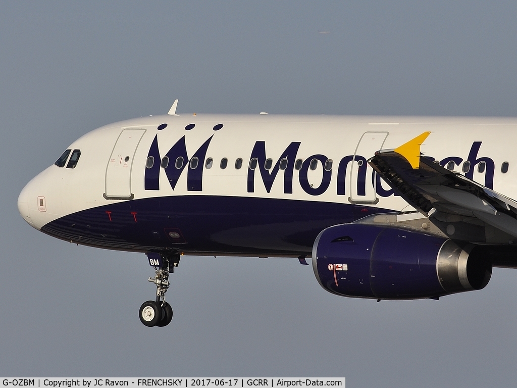 G-OZBM, 1999 Airbus A321-231 C/N 1045, Monarch Airlines landing runway 03 from London (LGW)