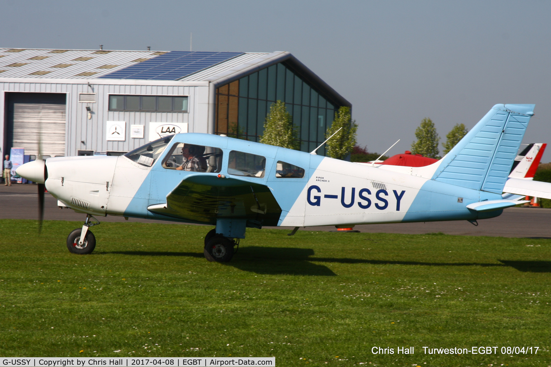 G-USSY, 1982 Piper PA-28-181 Cherokee Archer II C/N 28-8290011, at The Beagle Pup 50th anniversary celebration fly in