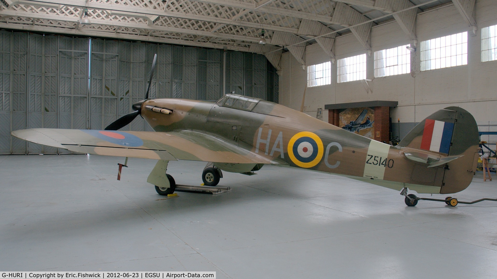 G-HURI, 1942 Hawker (CCF) Hurricane Mk12A C/N 72036, 5. Z5140 at the Imperial War Museum, Duxford.