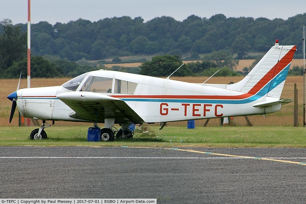 G-TEFC, 1973 Piper PA-28-140 Cherokee C/N 28-7325088, Resident aircraft. Ex:-OY-PRC,N15530.