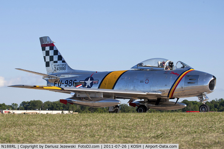 N188RL, 1952 North American F-86F Sabre C/N 191-682, North American F-86F (CWF86-F-30-NA) Sabre Smokey CN 524986CW, NX188RL