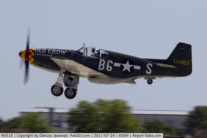 N551E, 1943 North American P-51B-1NA Mustang C/N 102-24700, North American P-51B Mustang Old Crow CN 44-74774, NL551E