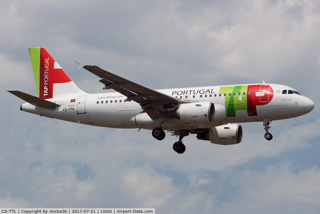 CS-TTL, 1999 Airbus A319-111 C/N 1100, Landing. Scrapped in april 2022