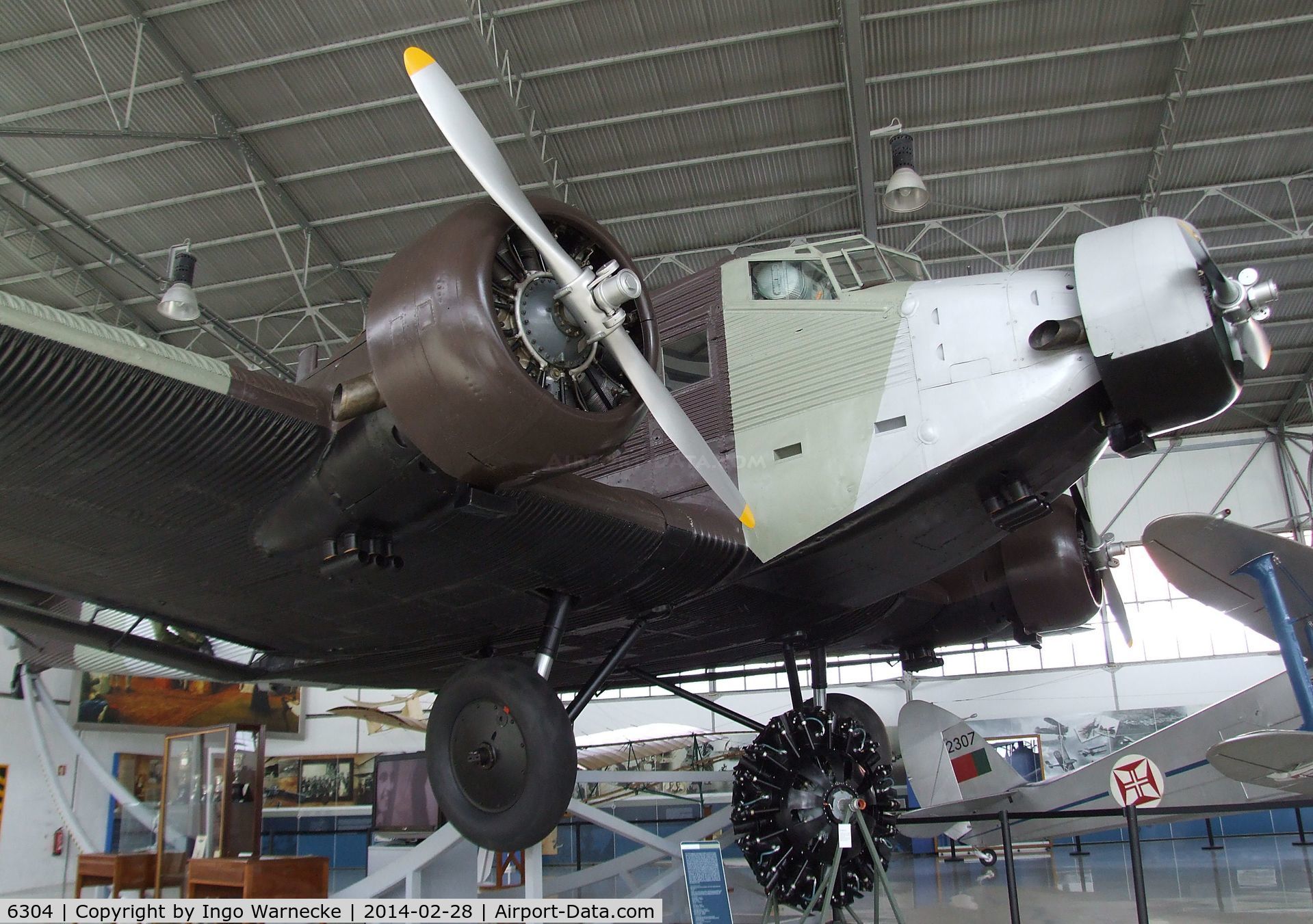 6304, Junkers Ju-52/3mg3e C/N 5661, Junkers Ju 52/3m g3e (converted to Pratt&Whitney engines) at the Museu do Ar, Sintra