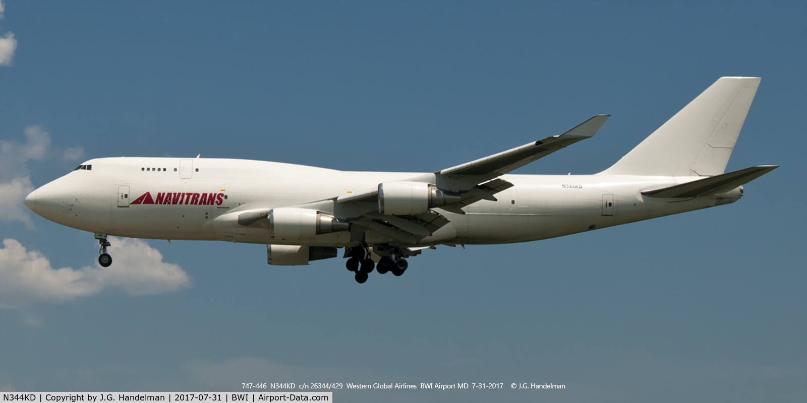 N344KD, 1992 Boeing 747-446BCF C/N 26344, Near 33L threshold.