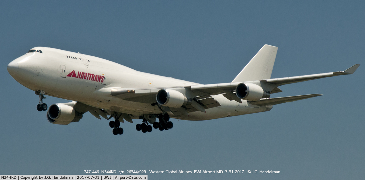 N344KD, 1992 Boeing 747-446BCF C/N 26344, Approach to 33L.