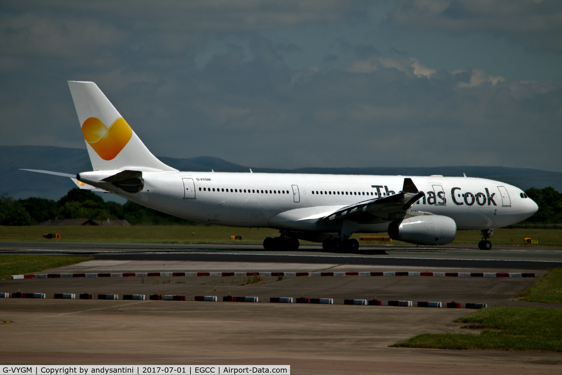 G-VYGM, 2015 Airbus A330-243 C/N 1601, crossing 23R for 23L [take off runway]