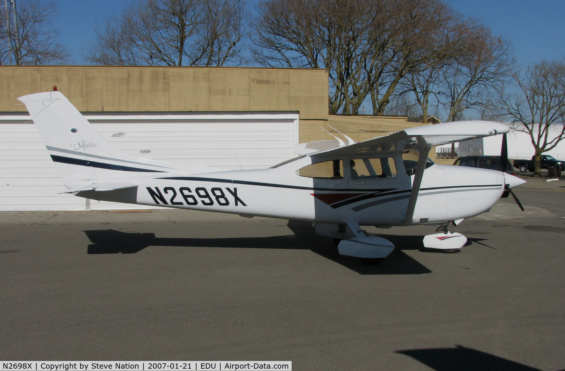 N2698X, 1998 Cessna 182S Skylane C/N 18280318, 1998 Cessna 182S Skylane in for maintenance  @ University Airport, Davis, CA (now registered to private owner in Hondo, TX and current as of August 2017)