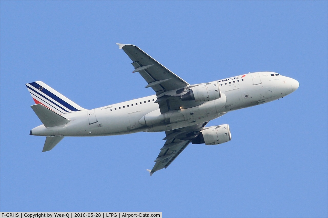 F-GRHS, 2001 Airbus A319-111 C/N 1444, Airbus A319-111, Take off rwy 06R, Roissy Charles De Gaulle airport (LFPG-CDG)