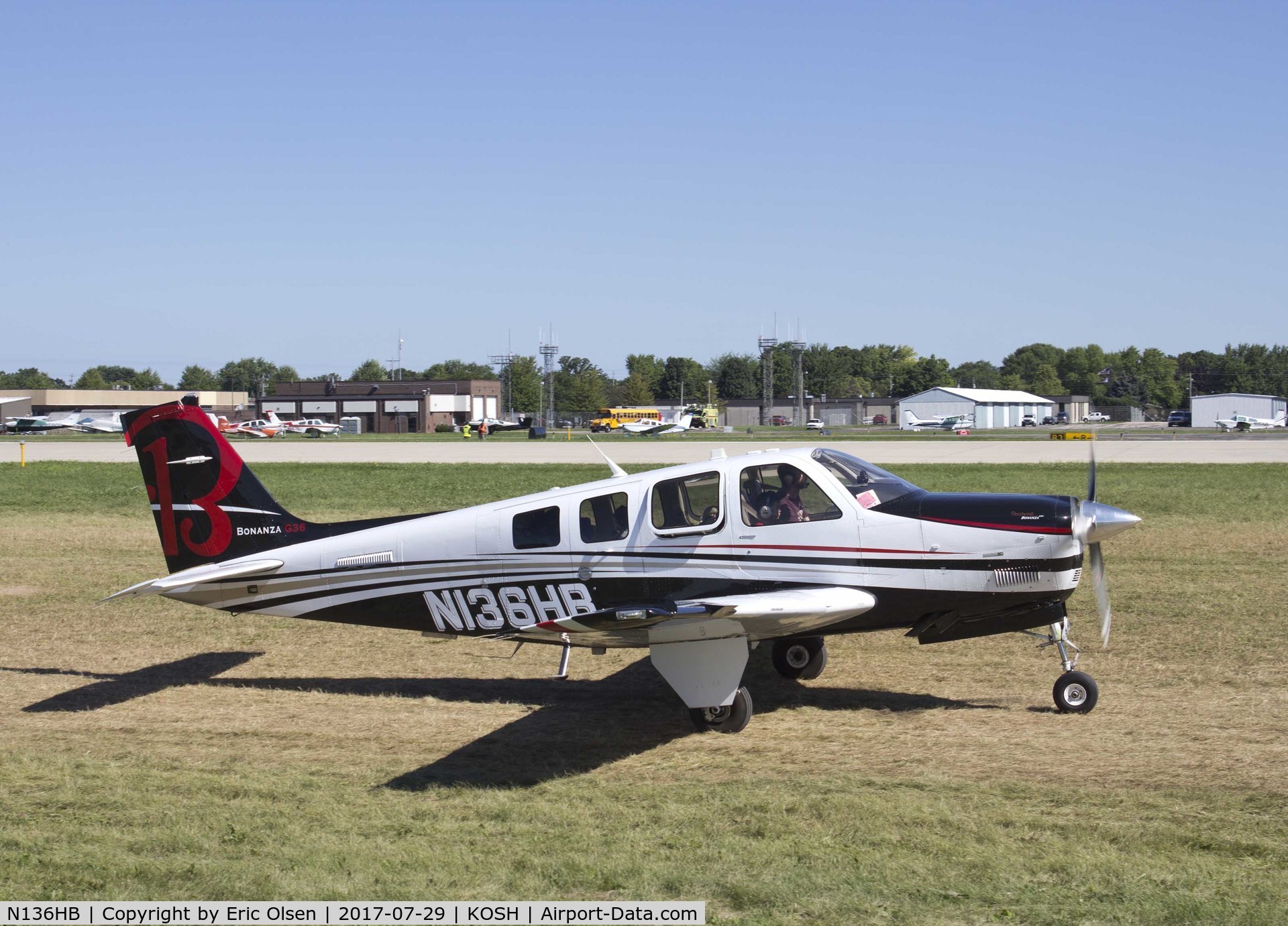 N136HB, Hawker Beechcraft Corp G36 Bonanza C/N E-3946, Taxing out for departure at Airventure.