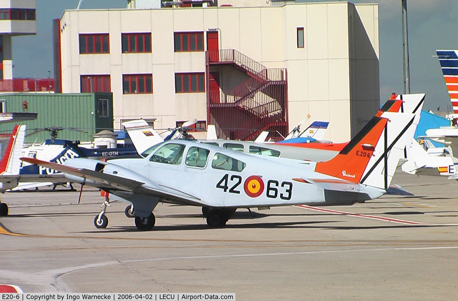 E20-6, Beech 95-B55 Baron Baron C/N TC-1459, Beechcraft 95-B55 Baron of the Ejercito del Aire at Madrid Cuatro Vientos Airport