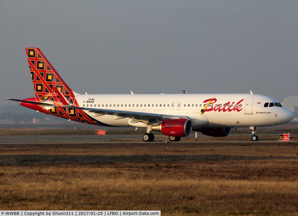 F-WWBB, 2016 Airbus A320-214 C/N 7496, C/n 7496 - To be PK-LUP