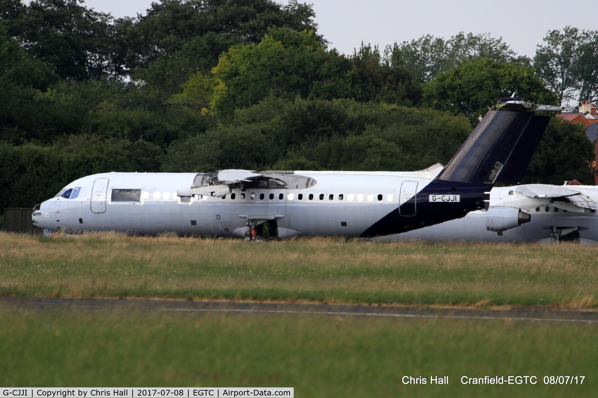 G-CJJI, 1998 British Aerospace Avro 146-RJ100 C/N E3336, stored at Cranfield