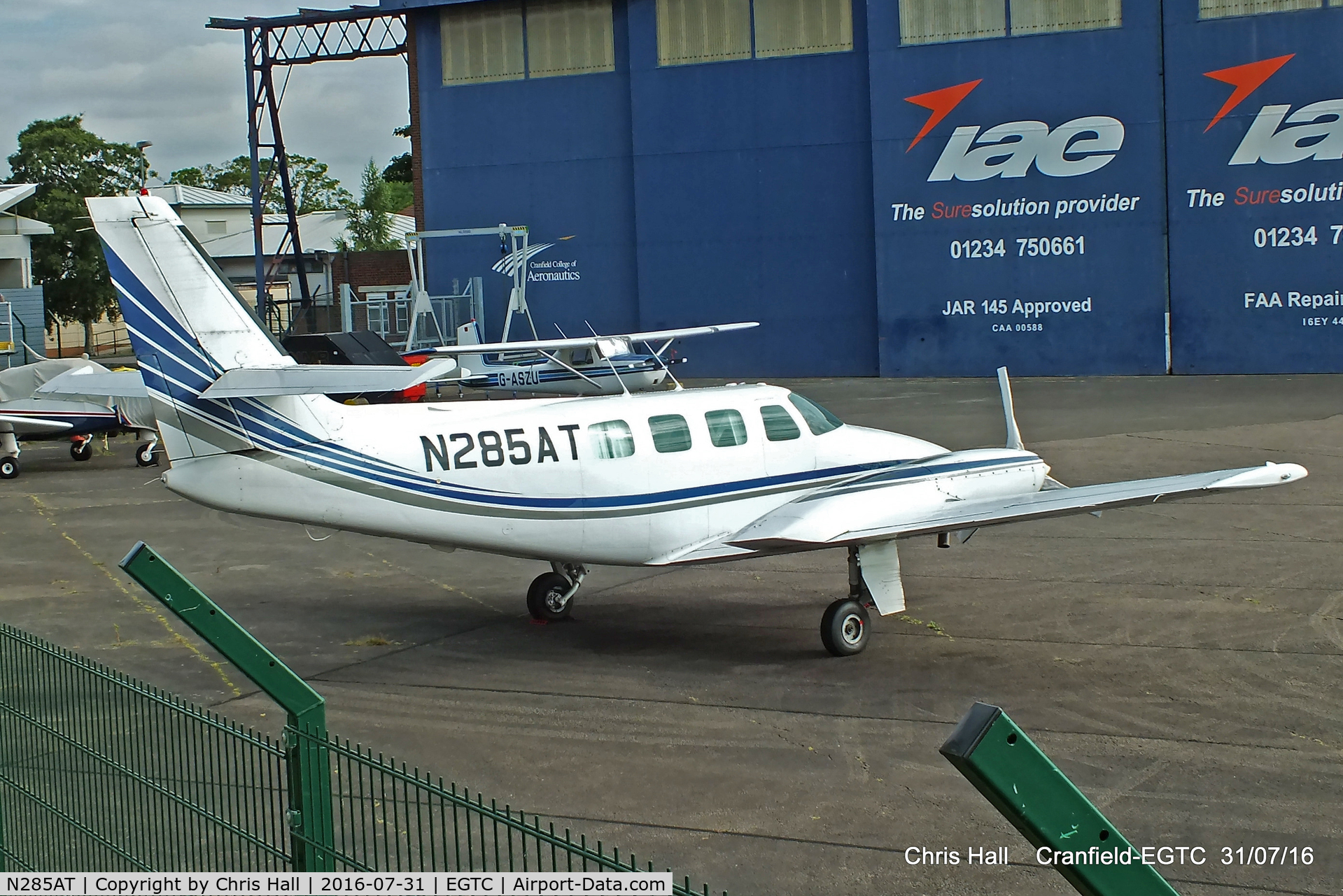 N285AT, 1982 Cessna T303 Crusader C/N T30300005, at Cranfield