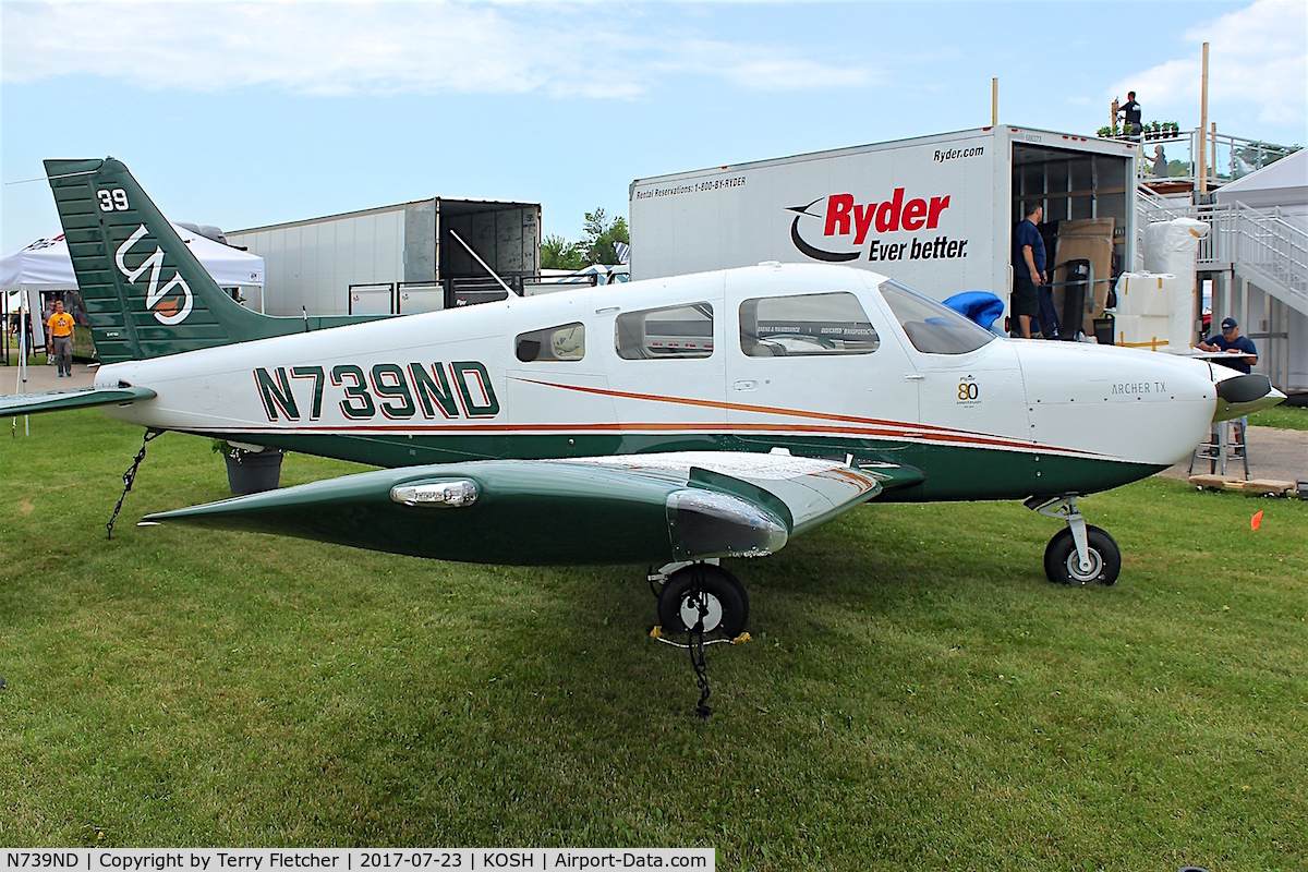 N739ND, 2017 Piper PA-28-181 Archer C/N 2843888, Displayed at 2017 EAA Airventure at Oshkosh