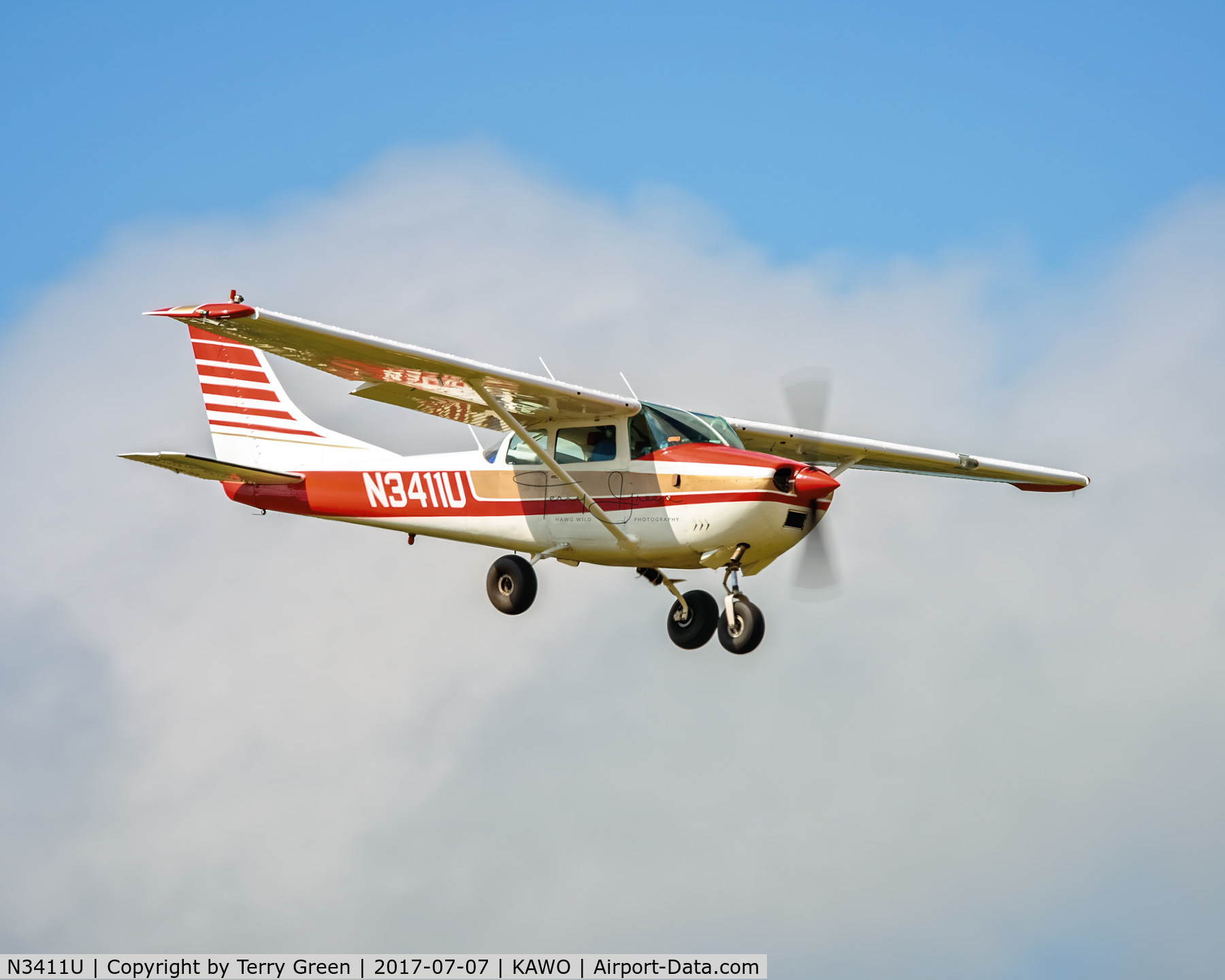 N3411U, 1963 Cessna 182F Skylane C/N 18254811, KAWO