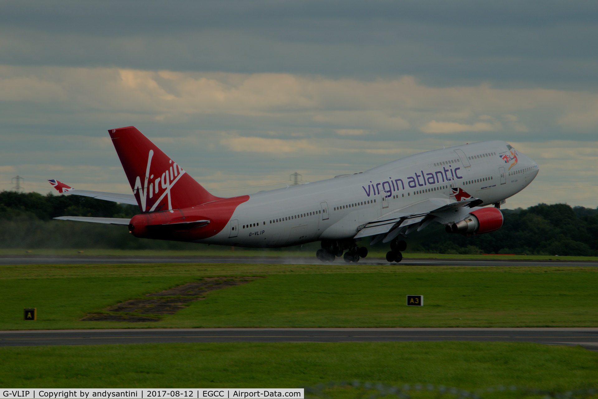 G-VLIP, 2001 Boeing 747-443 C/N 32338, just taken off from egcc uk