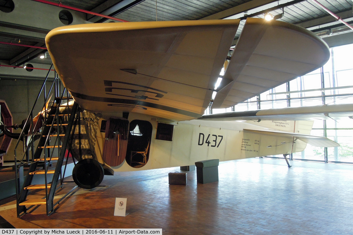 D437, 1924 Focke-Wulf A 16 Replica C/N Not found D437, At the German Museum for Technology in Berlin