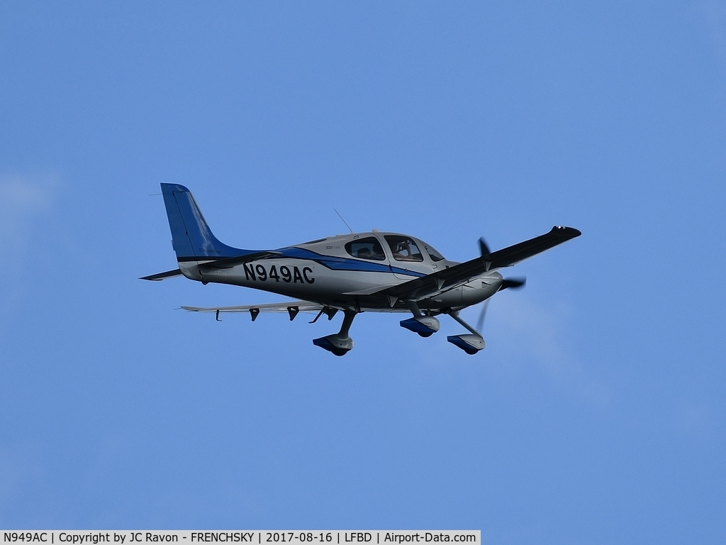 N949AC, 2014 Cirrus SR22T C/N 0833, take off runway 23