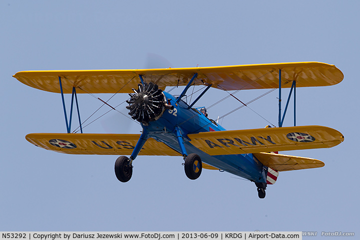 N53292, 1942 Boeing D75N1 C/N 75-3856, Boeing D-75N1 PT-17 Kaydet  C/N 75-3856, N53292