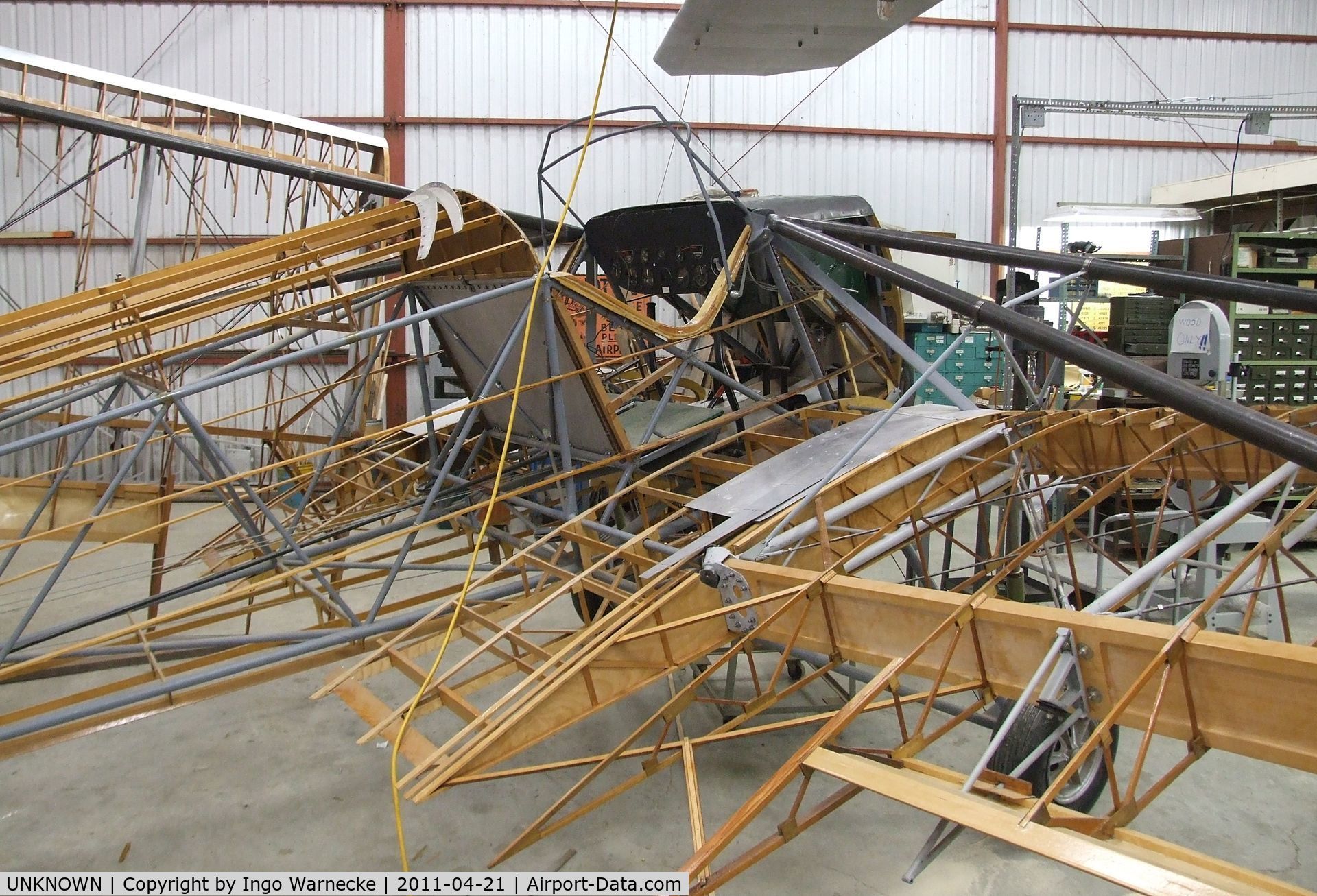 UNKNOWN, 1940 Security Aircraft Corp Airster S-1B C/N unknown, Security Aircraft Corp. Airster S-1B being restored (without skin) at the Wings of History Air Museum, San Martin CA