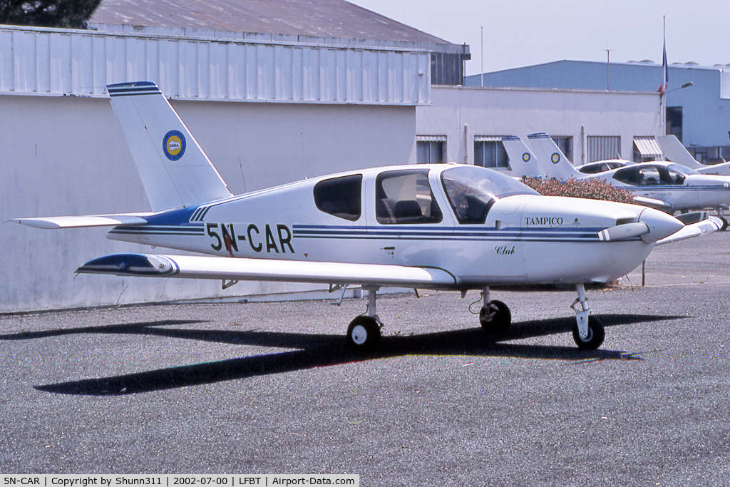 5N-CAR, Socata TB-9 Tampico C/N 1839, Stored @ LFBT and never entered into service with this registration...
