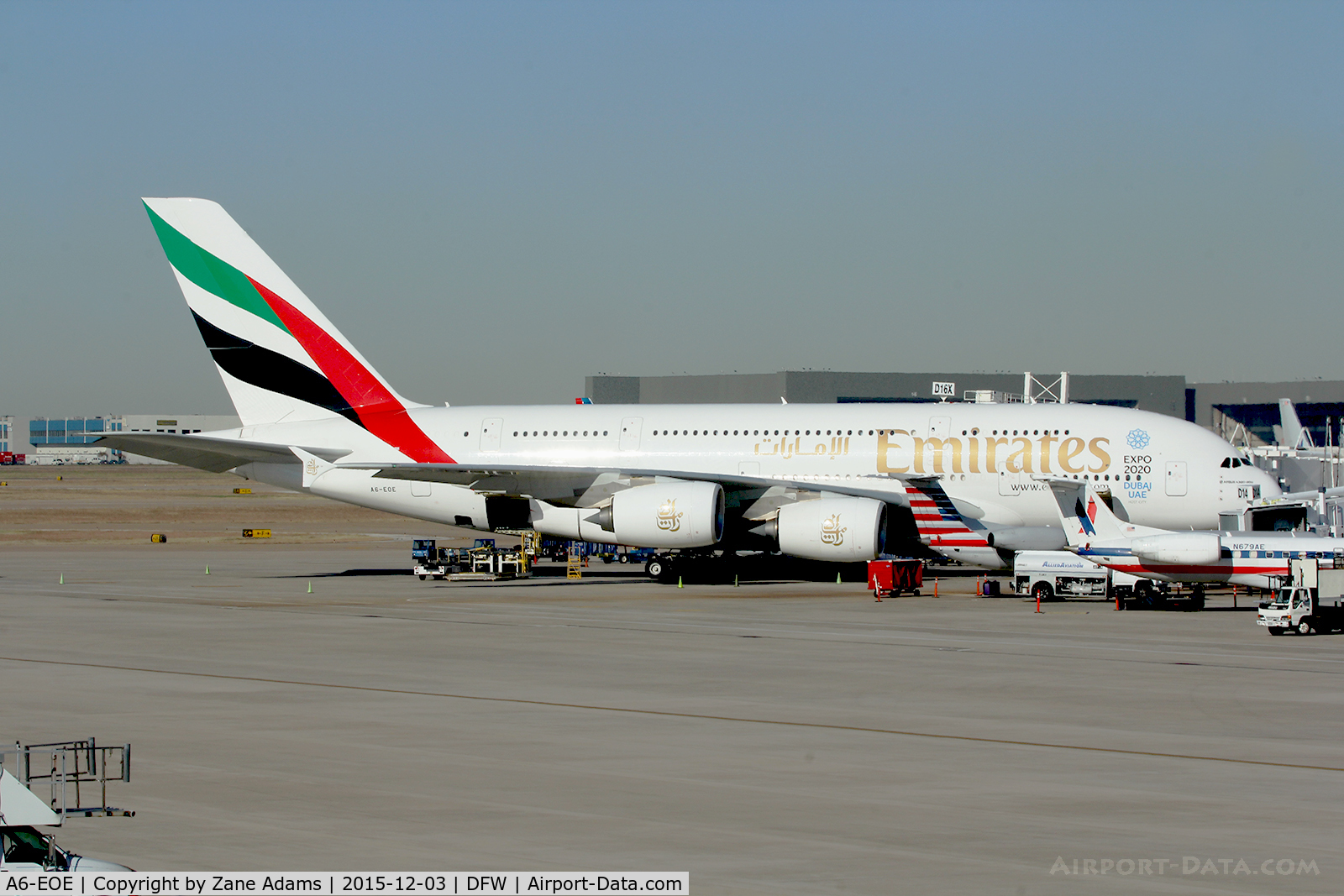 A6-EOE, 2014 Airbus A380-861 C/N 169, Emirates A380 at DFW Airport