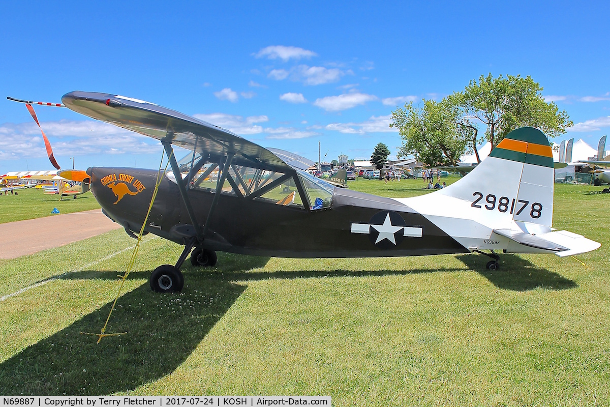 N69887, 1943 Stinson L-5 Sentinel C/N 76-419, At 2017 EAA Airventure at Oshkosh