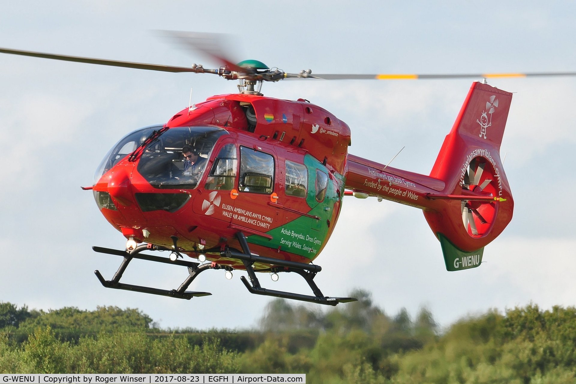 G-WENU, 2016 Airbus Helicopters H-145 (BK-117D-2) C/N 20112, Dafen, Carmarthenshire based Wales Air Ambulance helicopter (Helimed 57).