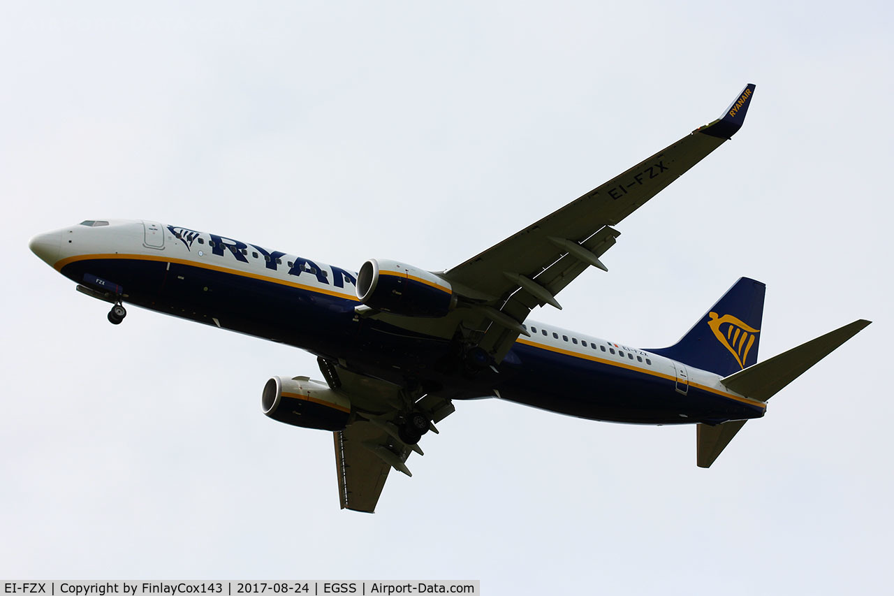 EI-FZX, 2017 Boeing 737-8AS C/N 44791, Landing at London Stansted (STN) from Reus (REU) as FR3843