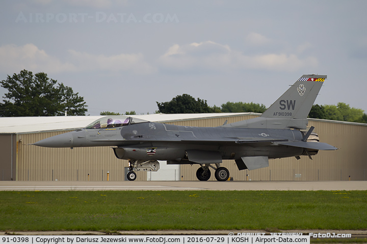 91-0398, 1993 General Dynamics F-16C Fighting Falcon C/N CC-86, F-16CJ Fighting Falcon 91-0398 SW from 79th FS 