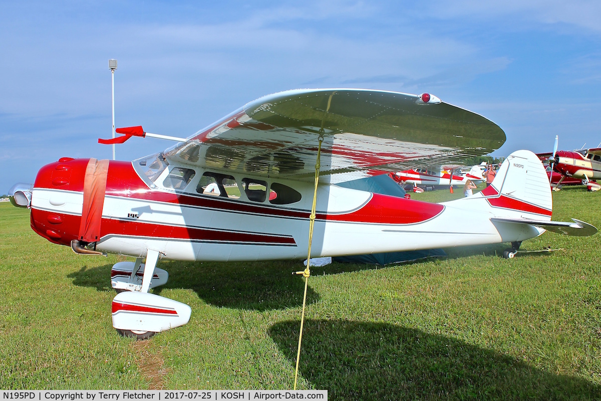 N195PD, 1950 Cessna 195 C/N 7460, At 2017 EAA Airventure at Oshkosh