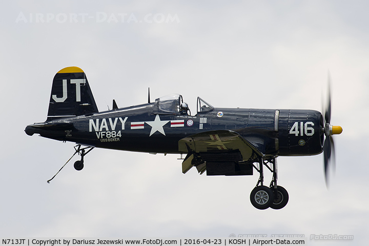 N713JT, 1945 Vought F4U-4B Corsair C/N 97143, Chance Vought F4U-4 Corsair  C/N 97143, N713JT