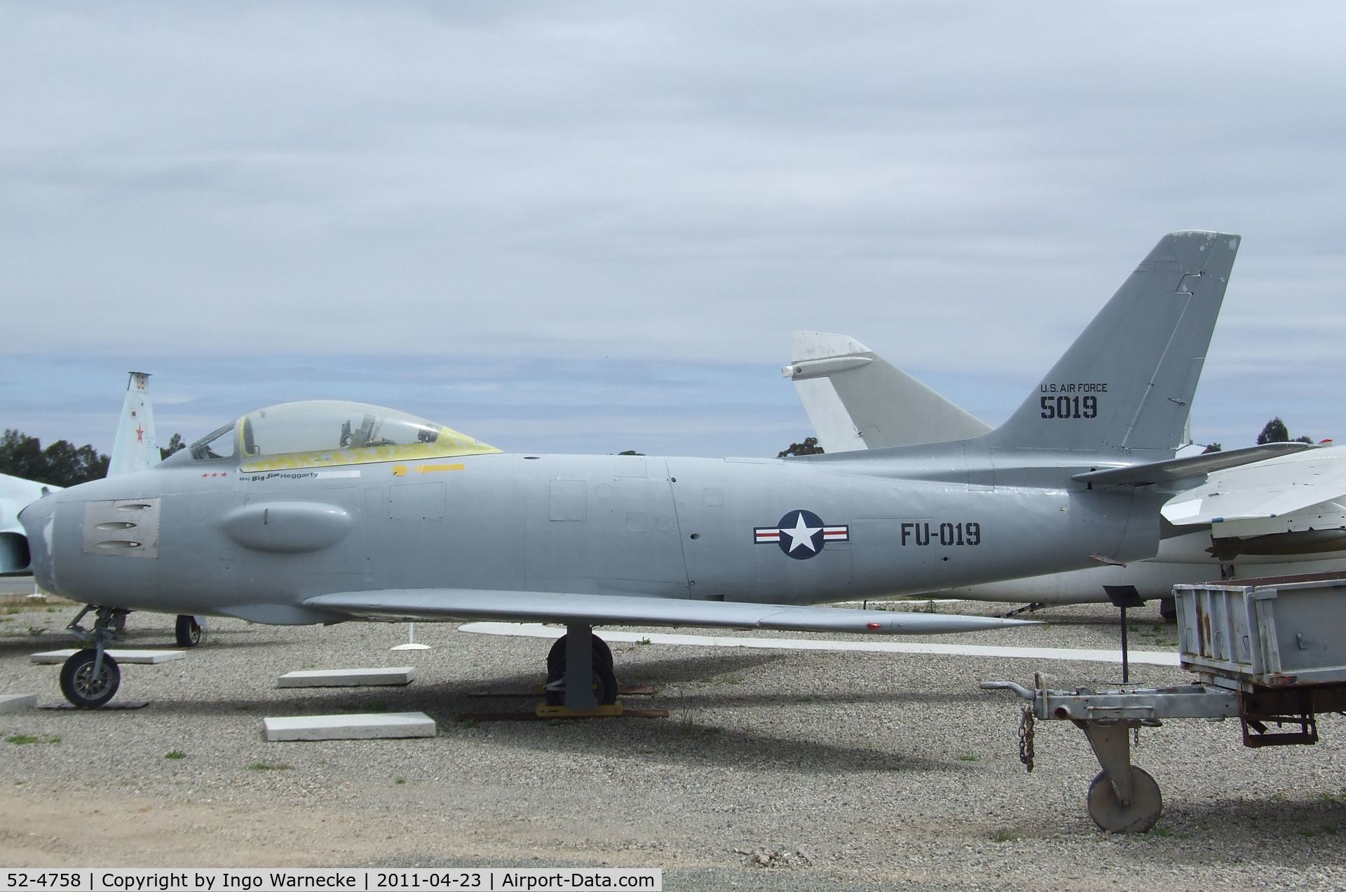 52-4758, North American RF-86F Sabre C/N 191-454, North American RF-86F Sabre at the Estrella Warbirds Museum, Paso Robles CA