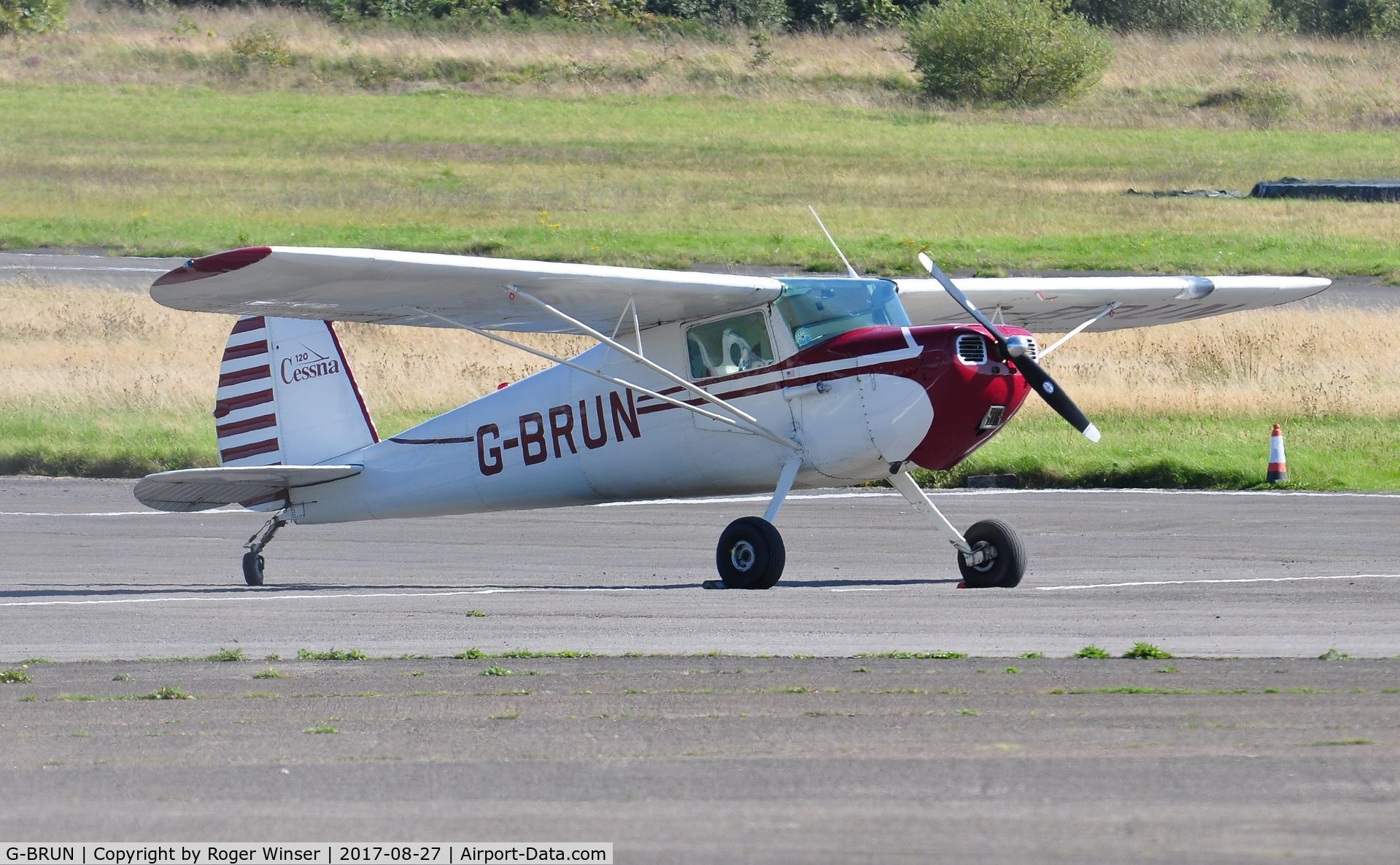 G-BRUN, 1946 Cessna 120 C/N 9294, Classic visiting Cessna 120