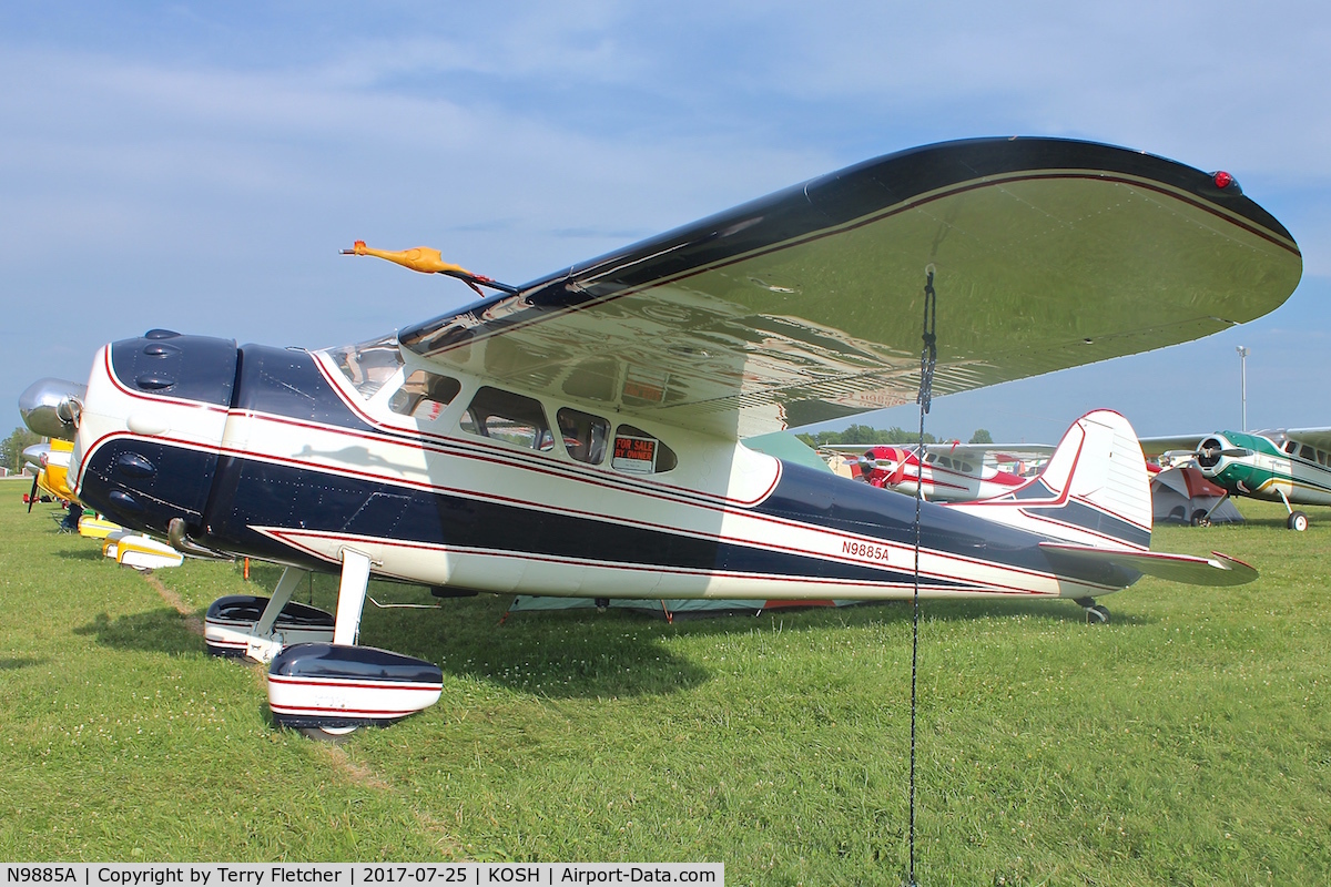 N9885A, 1950 Cessna 195B Businessliner C/N 7638, At 2017 AirVenture at Oshkosh