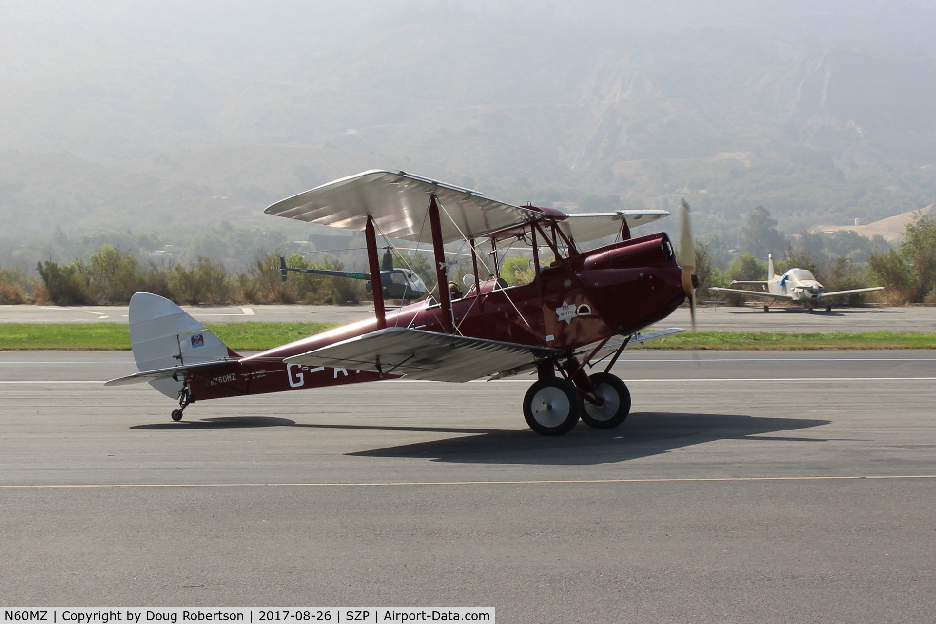 N60MZ, 1930 De Havilland DH-60G Gypsy Moth C/N 1293, 1930 DeHavilland DH-60G GIPSY MOTH, DeHavilland GIPSY II 4 cylinder inverted in-line air-cooled 120 Hp, Experimental class, taxi off the active. NOTE: DeHavilland spells it GIPSY, not GYPSY, Our FAA registration concurs  with the correct GIPSY spelling.