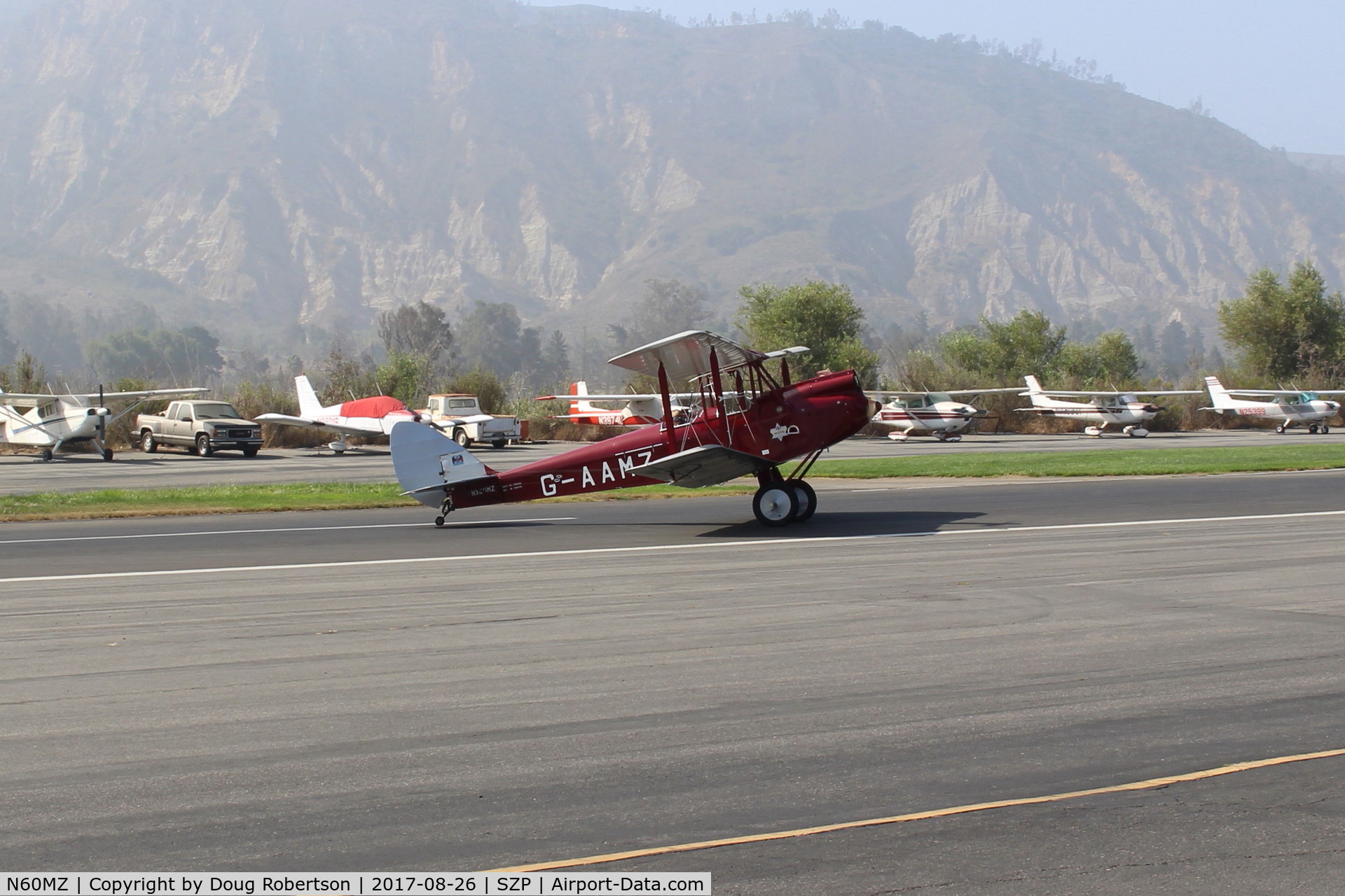 N60MZ, 1930 De Havilland DH-60G Gypsy Moth C/N 1293, 1930 DeHavilland DH.60G GIPSY MOTH, DeHavilland GIPSY II 4 cylinder inverted, in-line air-cooled 120 Hp, taxi off the active