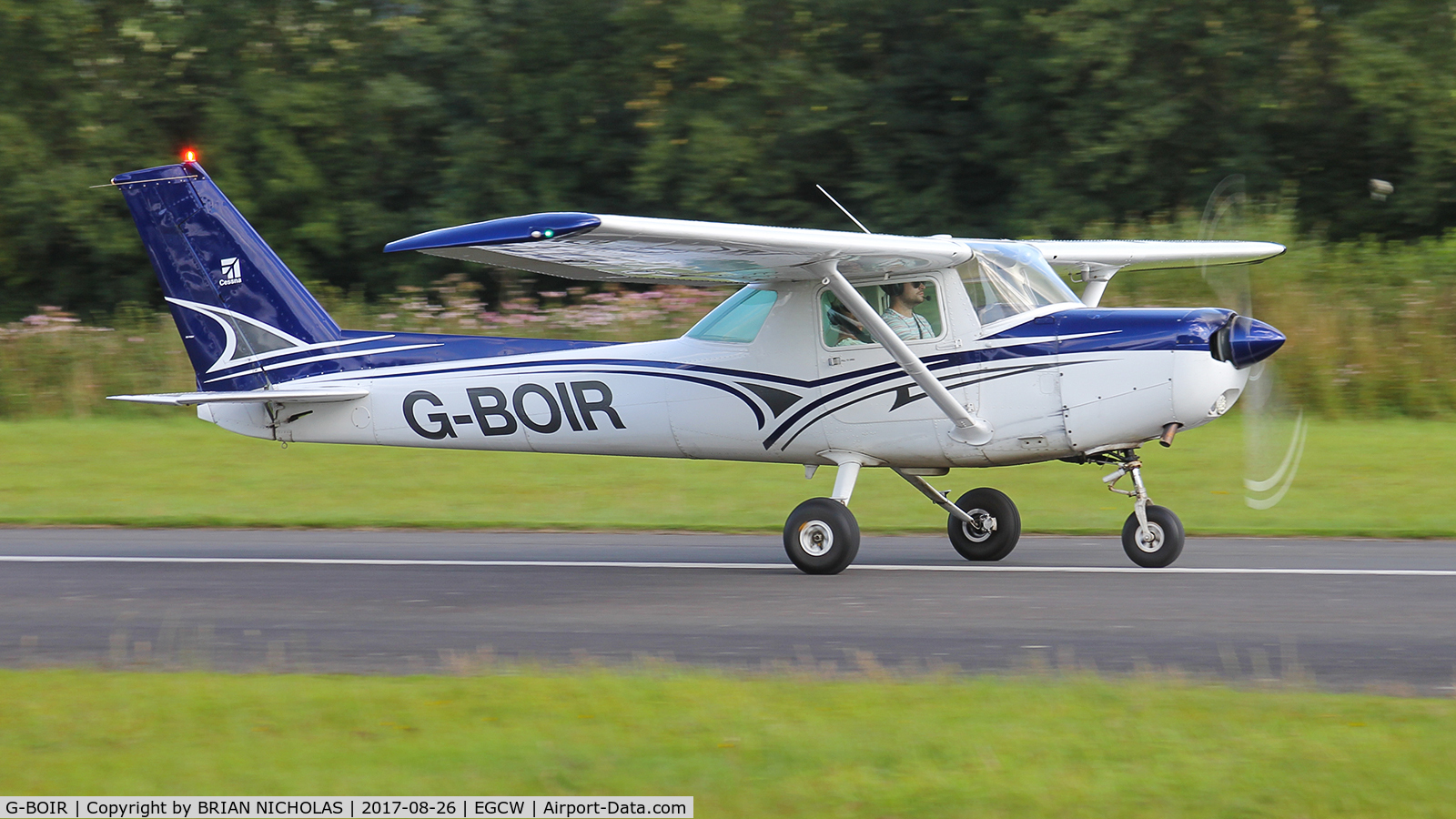 G-BOIR, 1979 Cessna 152 C/N 152-83272, IR departing EGCW.